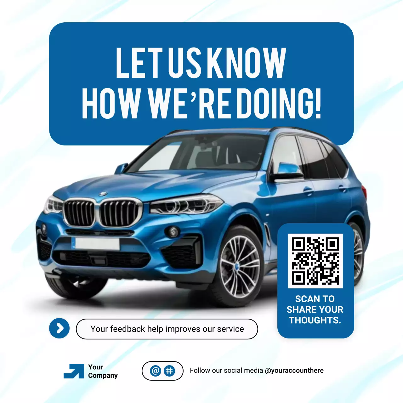 Modern Clean Review Request and Response Social Media Square