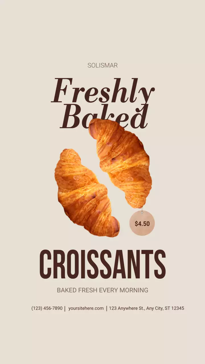 Publicação no Instagram de uma padaria minimalista bege
