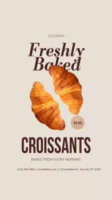 Publicação no Instagram de uma padaria minimalista bege