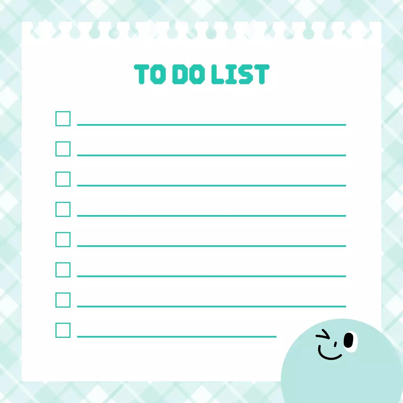 민트 아기자기한 메모지 문구