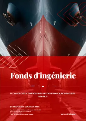 Publicité de construction navale moderne rouge