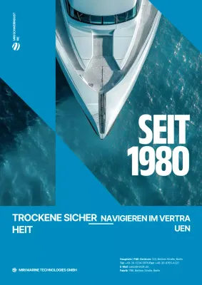 Blaue Anzeige für moderne Meerestechnik