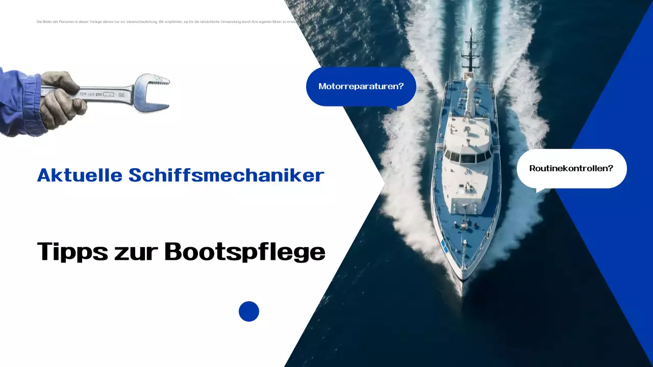 Blaues modernes Bootswartungshandbuch