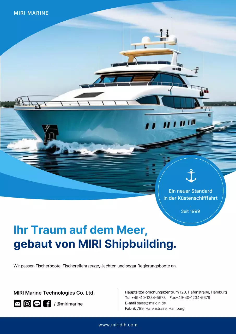 Werbeaktion der Blue Modern Shipyard Company