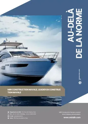 Publicité pour un yacht moderne gris