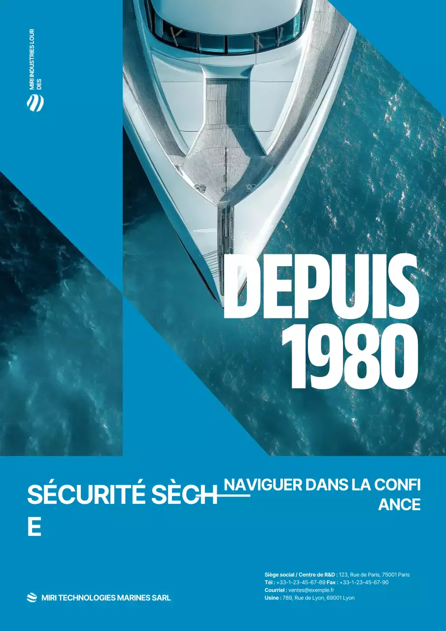 Publicité sur la technologie marine moderne bleue