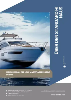 Graue moderne Yachtwerbung