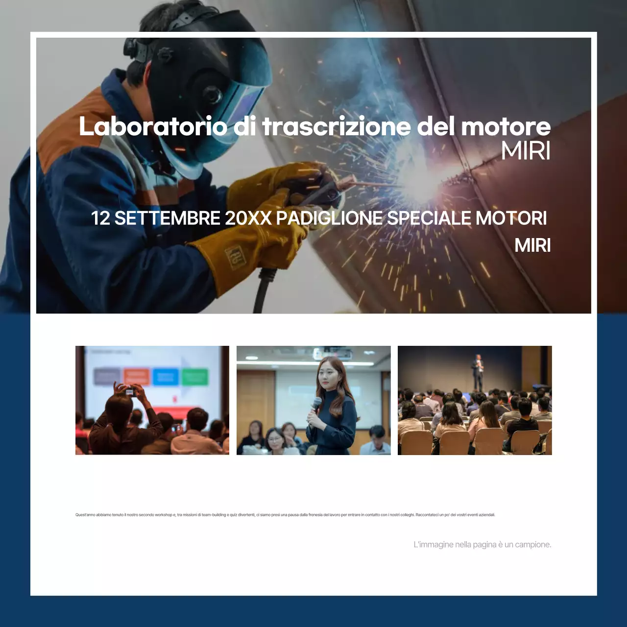 Rapporto marino moderno blu