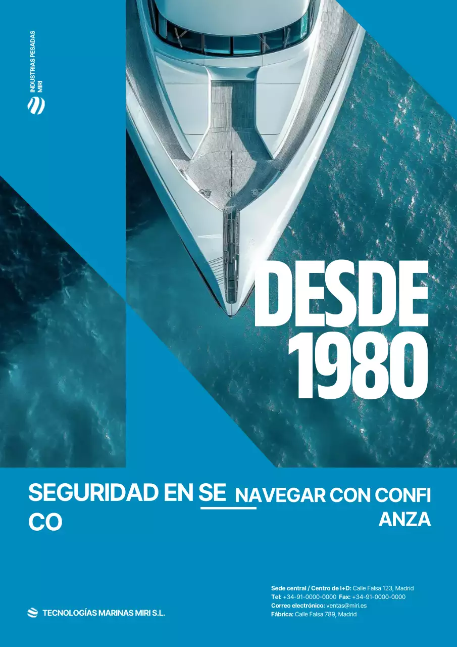 Anuncio de tecnología marina moderna azul
