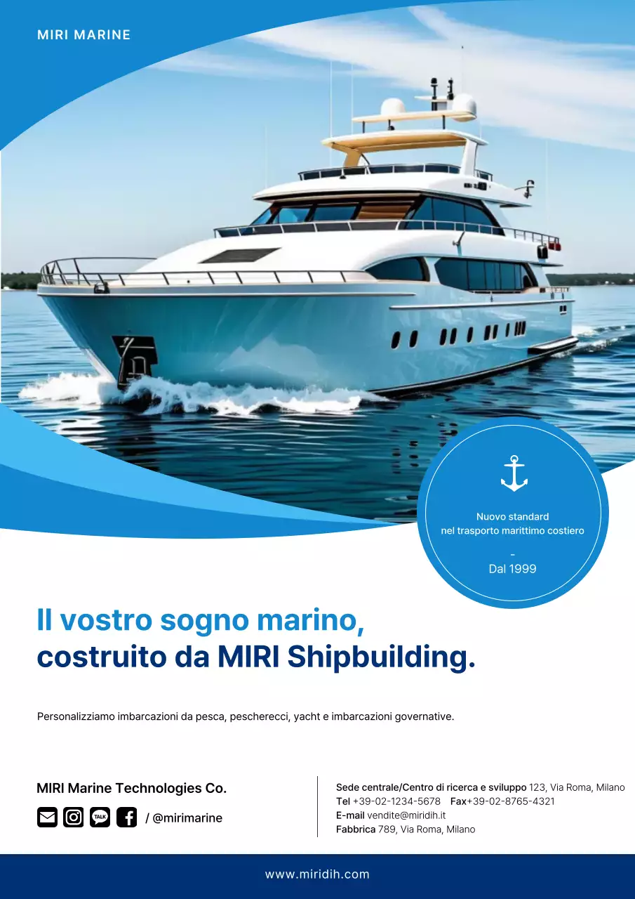 Promozione della Blue Modern Shipyard Company