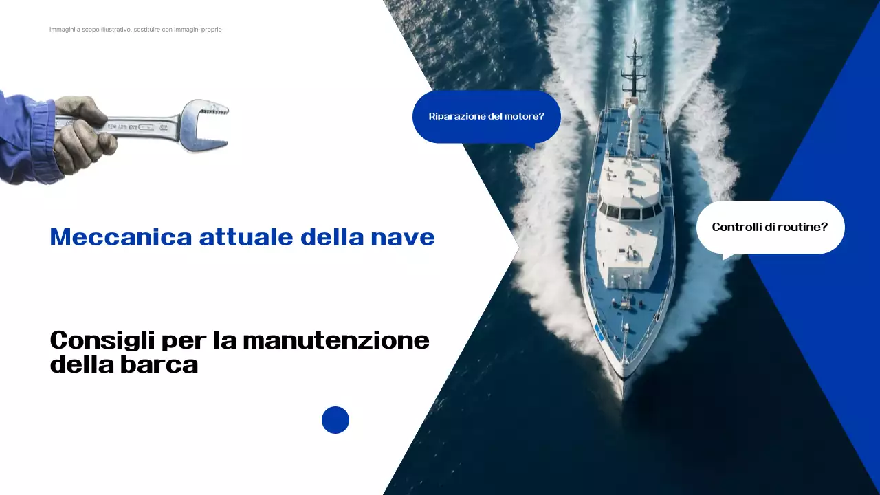 Manuale di manutenzione della barca moderna blu