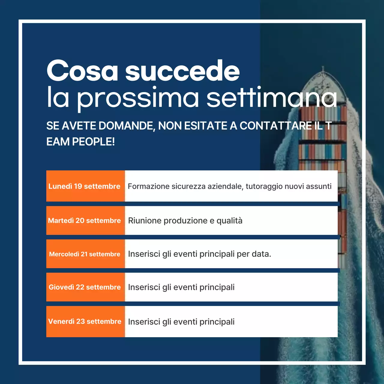 Rapporto marino moderno blu