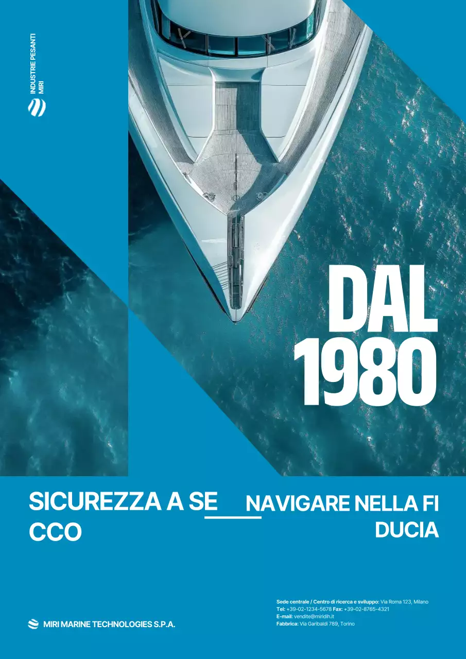 Pubblicità sulla tecnologia marina moderna blu