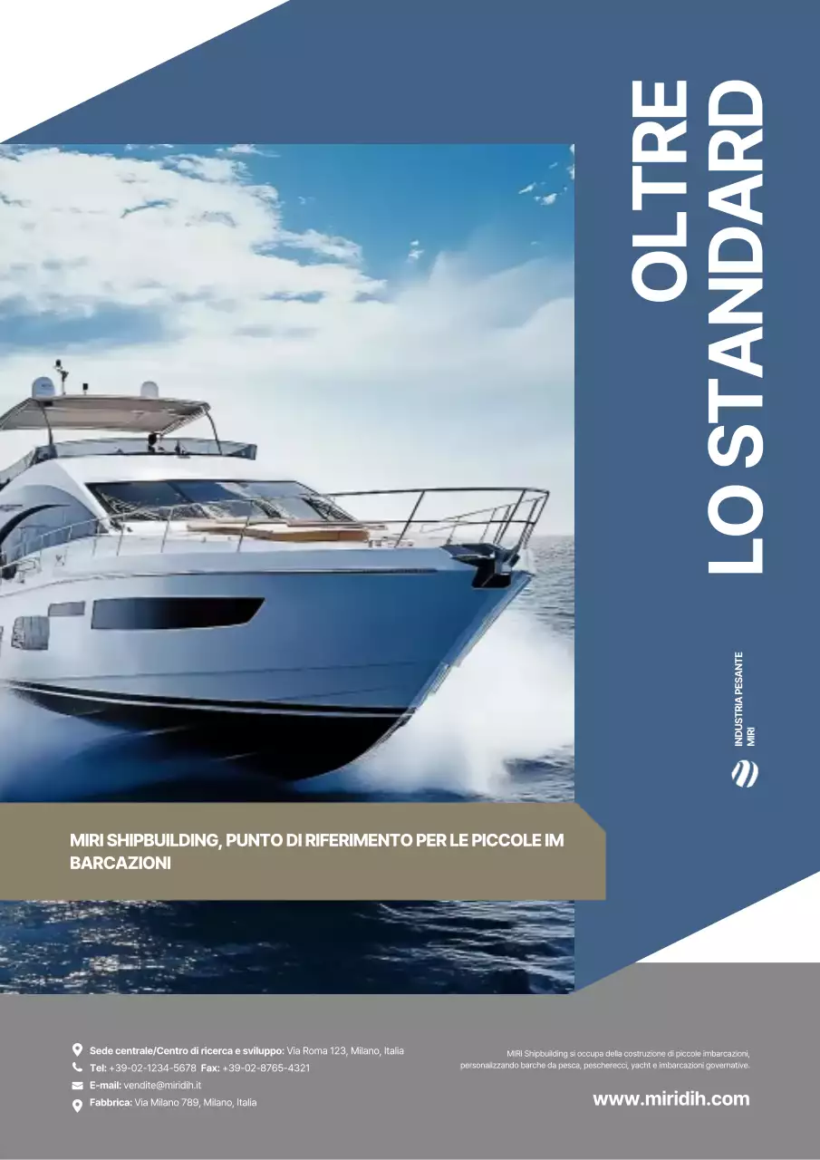 Pubblicità di uno yacht moderno grigio