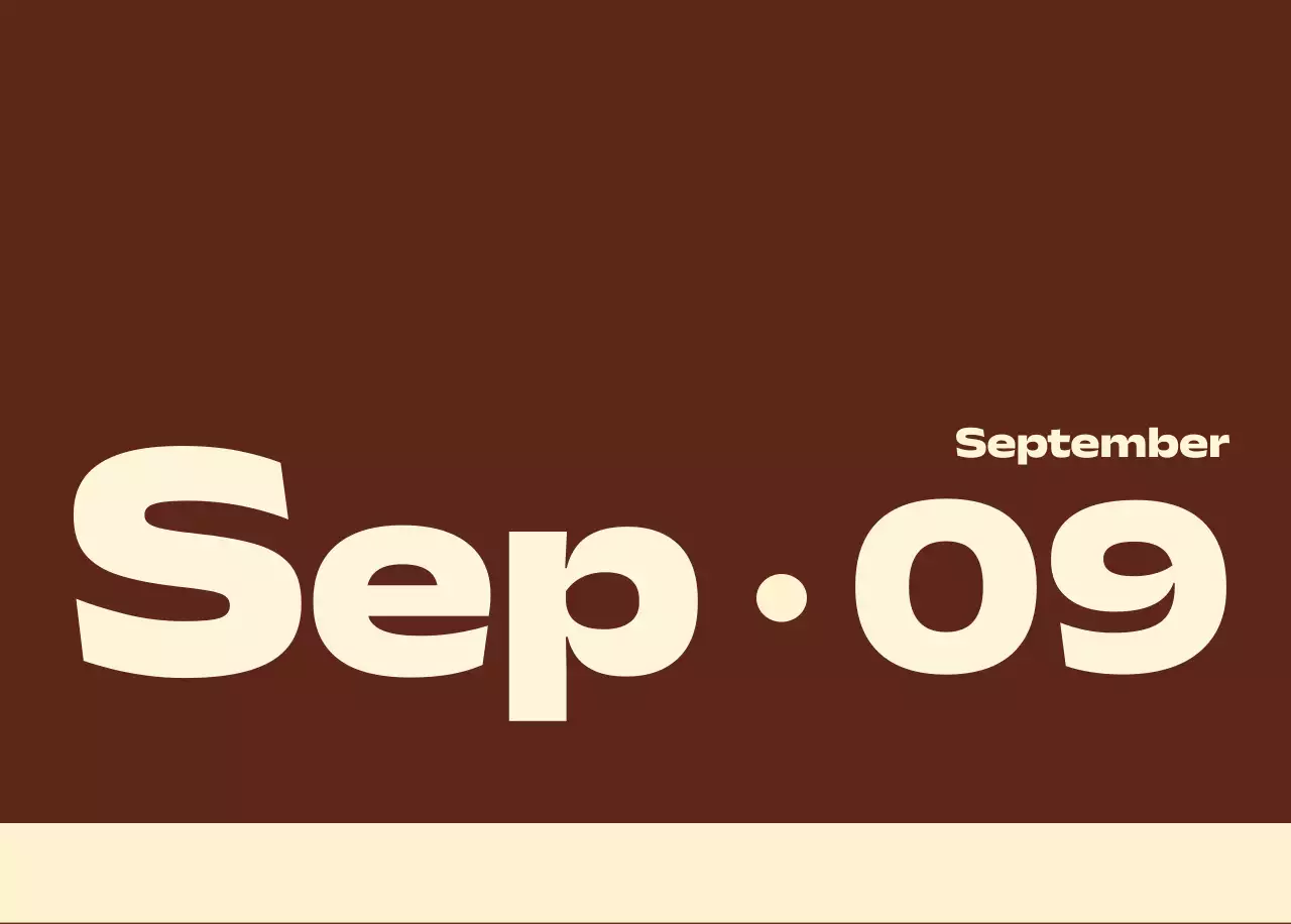 黒と白のモダンな数字カレンダー