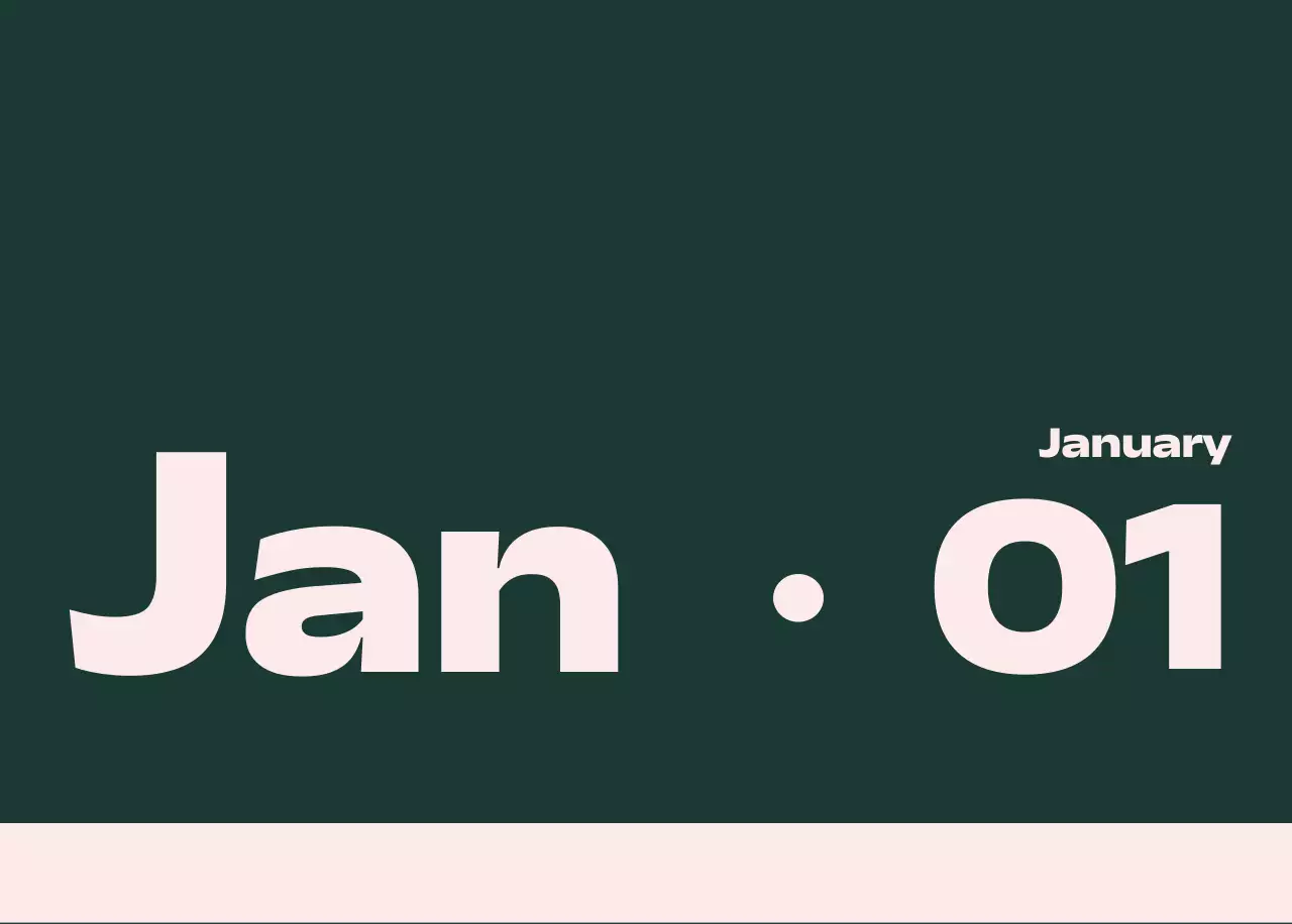 黒と白のモダンな数字カレンダー