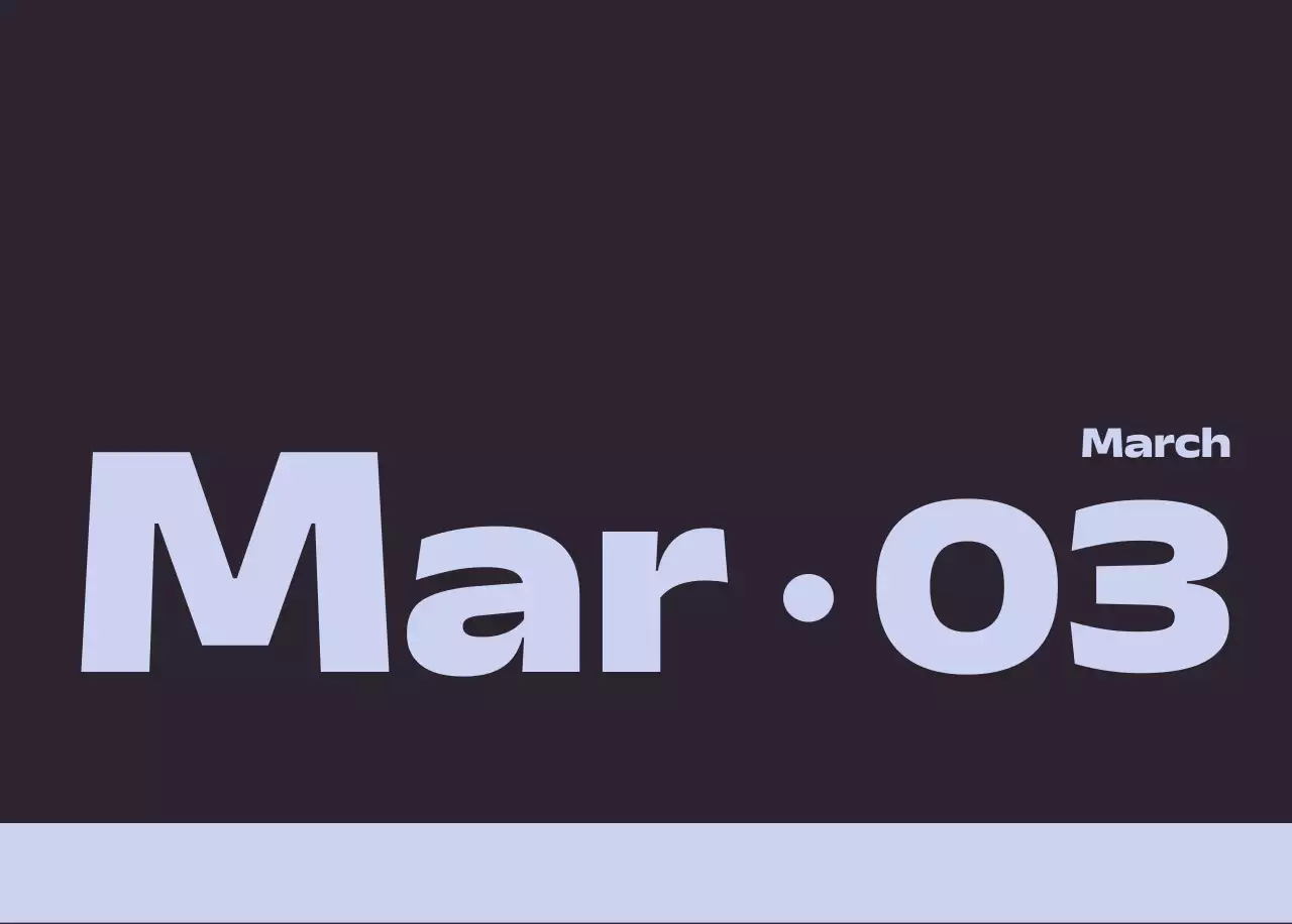 黒と白のモダンな数字カレンダー