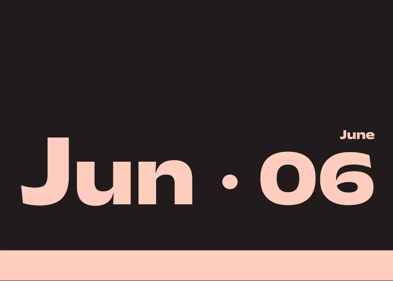 黒と白のモダンな数字カレンダー