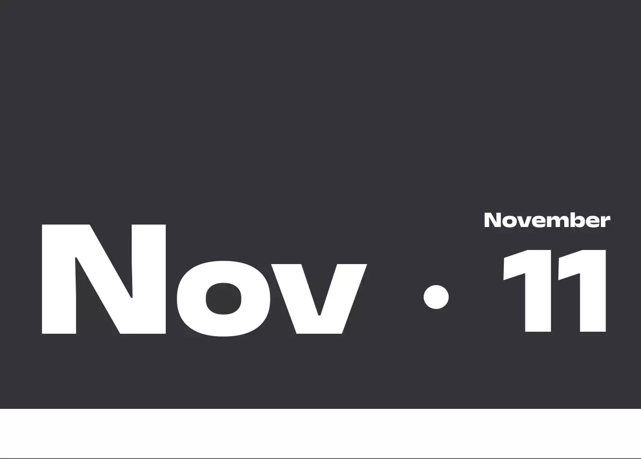 黒と白のモダンな数字カレンダー