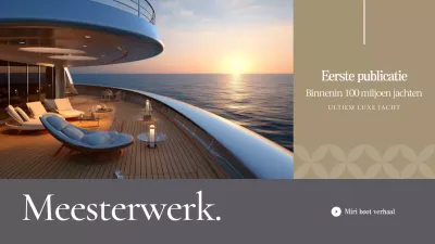Beige luxe jachtadvertentie