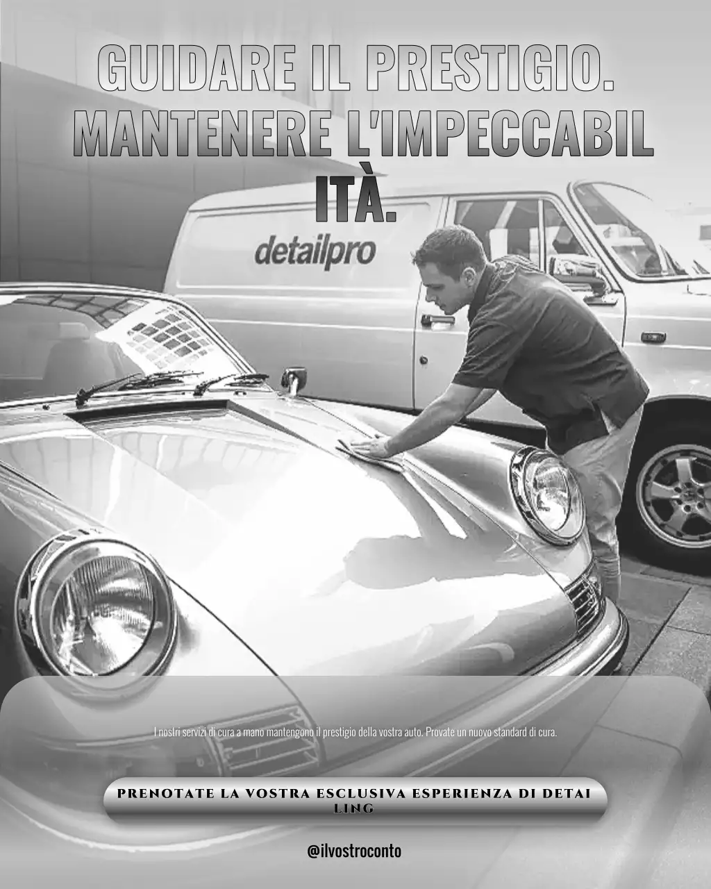 Annuncio pubblicitario di un'auto elegante grigia