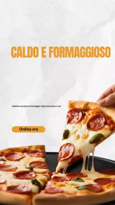 Post di Instagram promozionale della pizza moderna arancione