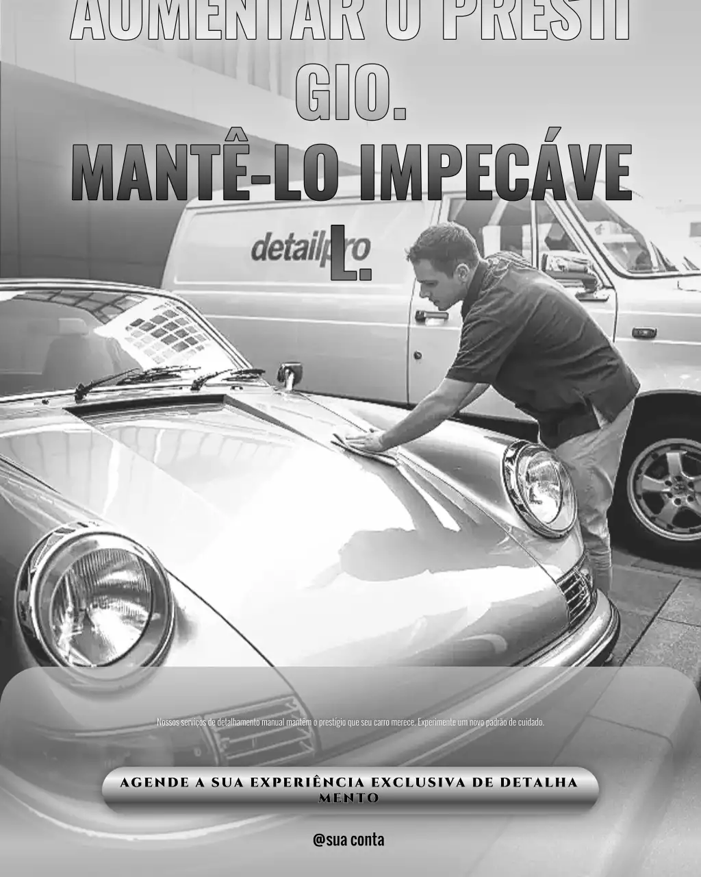 Publicidade de carro elegante cinza