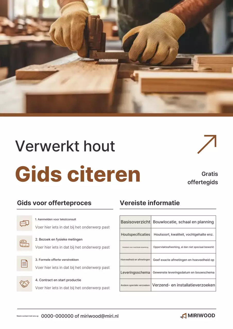 Gids voor bruin, schoon bewerkt hout