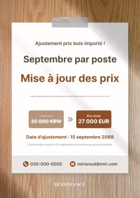 Avis de mise à jour des prix Brown Simple