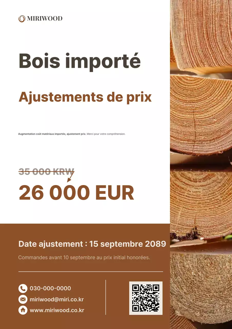 Avis d'ajustement des prix de Brown Clean