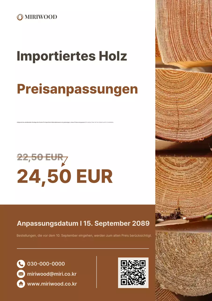 Brown Clean Preisanpassungsmitteilung