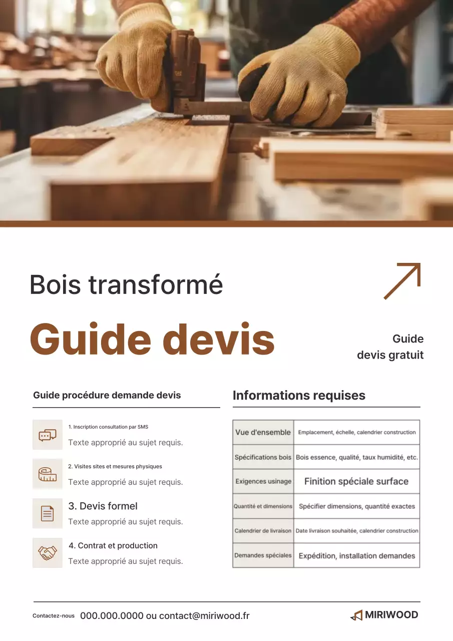 Guide du bois d'ingénierie brun propre