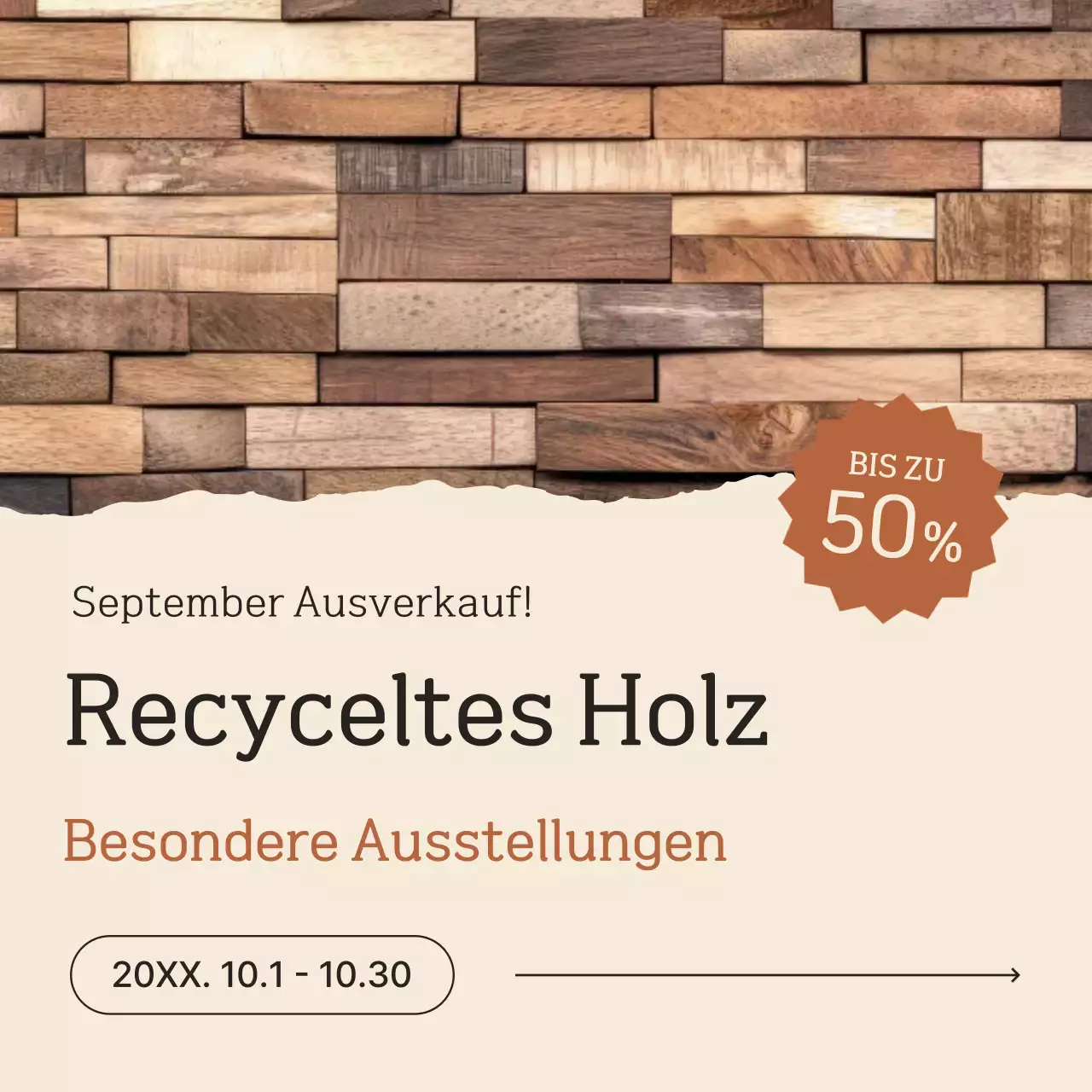 Beige Moderne Upcycling Werbung