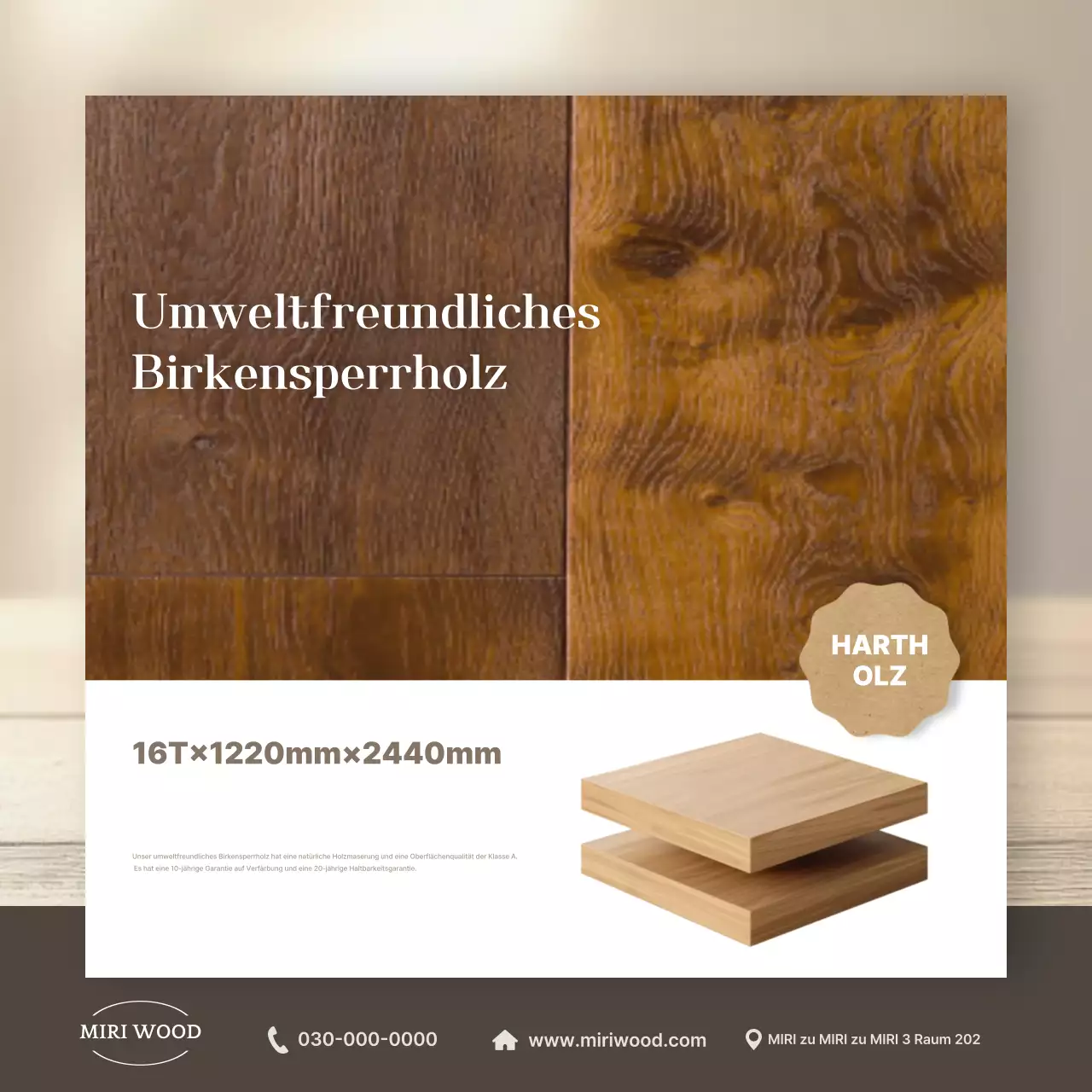 Braune Werbung für moderne Architektur