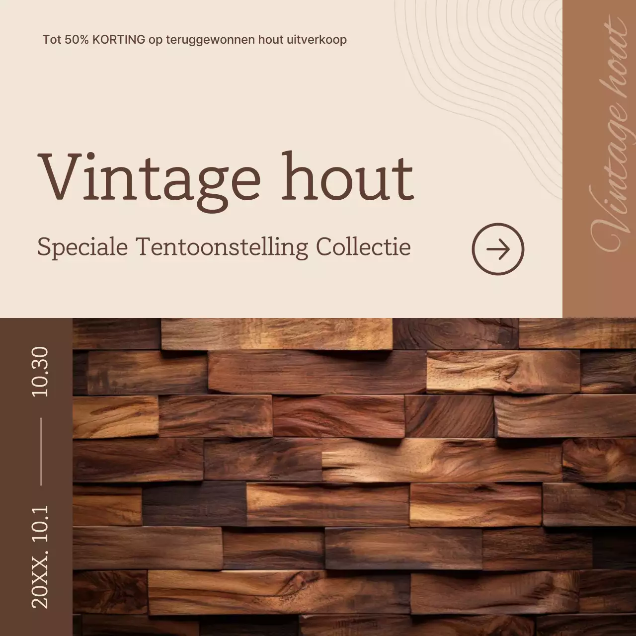 Beige Vintage Meubelen Tentoonstelling