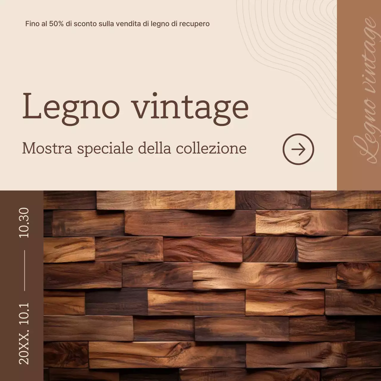 Mostra di mobili vintage beige
