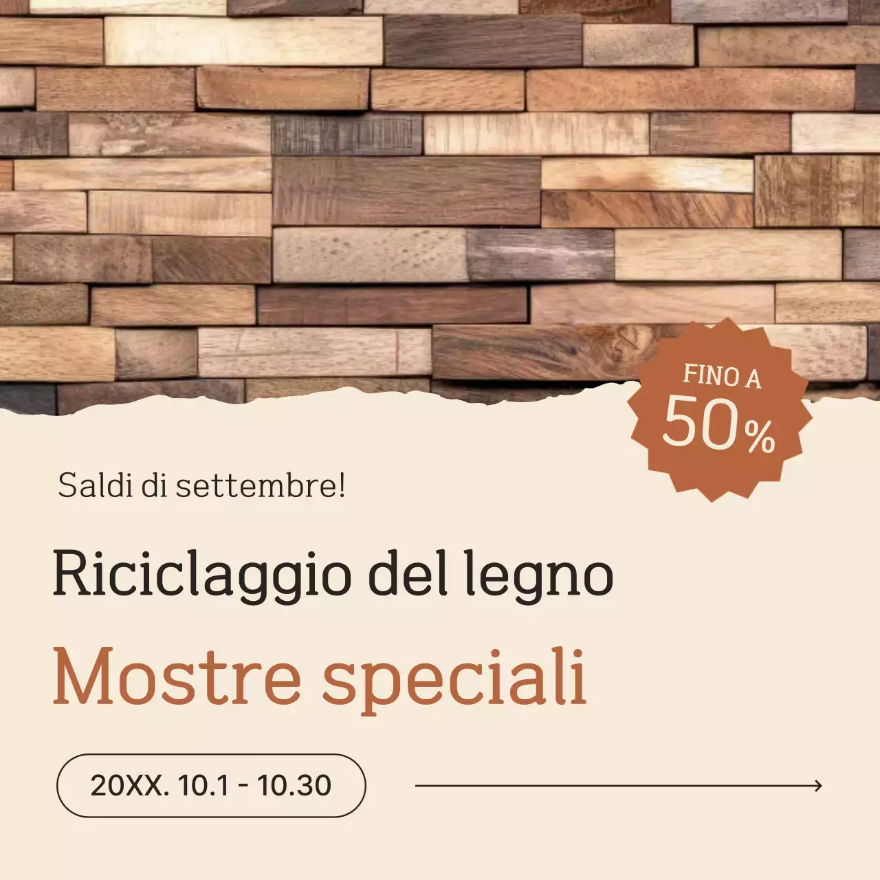 Pubblicità di riciclo moderno beige