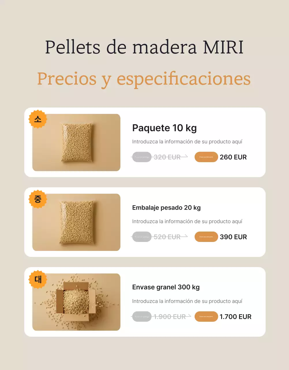 Promoción de productos de calefacción tradicional beige