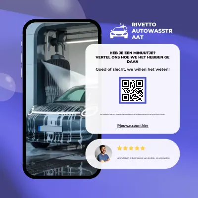 Blue Modern Klantfeedbackverzoek Instagram-bericht