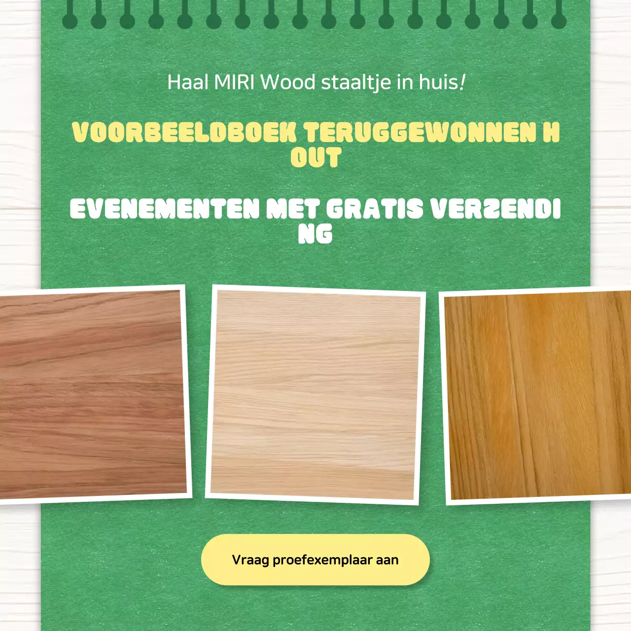 Groene eenvoudige houten advertentie