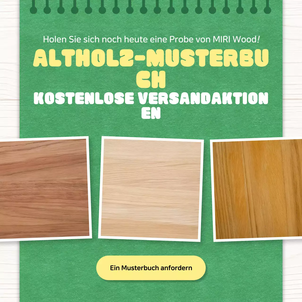 Grüne einfache Holzwerbung