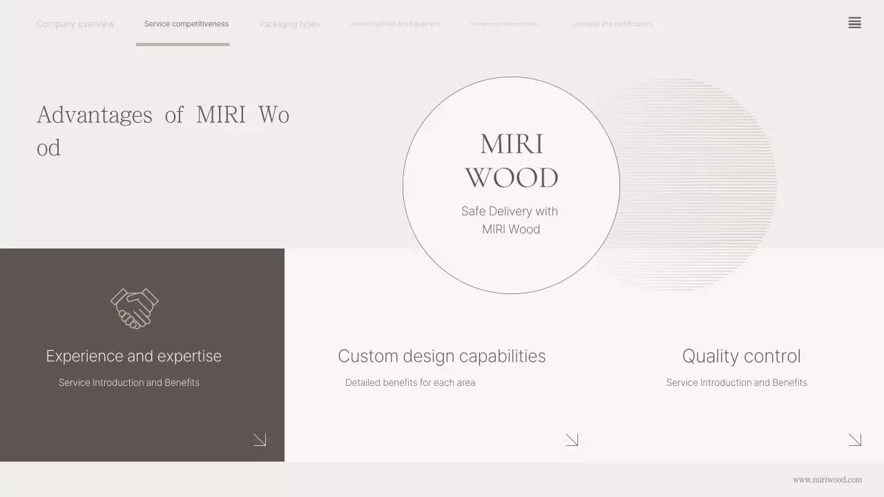 Perfil da empresa de embalagens de madeira bege clássica