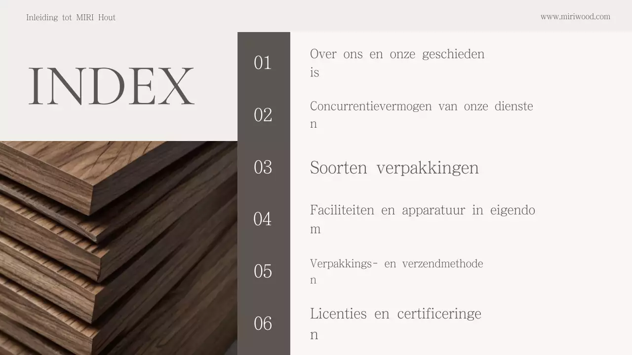 Bedrijfsprofiel van Beige Classic Wood Packaging