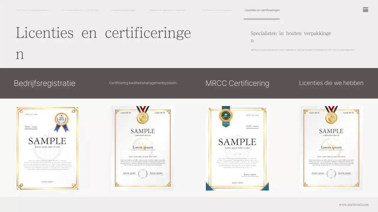 Bedrijfsprofiel van Beige Classic Wood Packaging