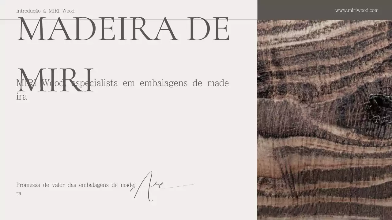 Perfil da empresa de embalagens de madeira bege clássica