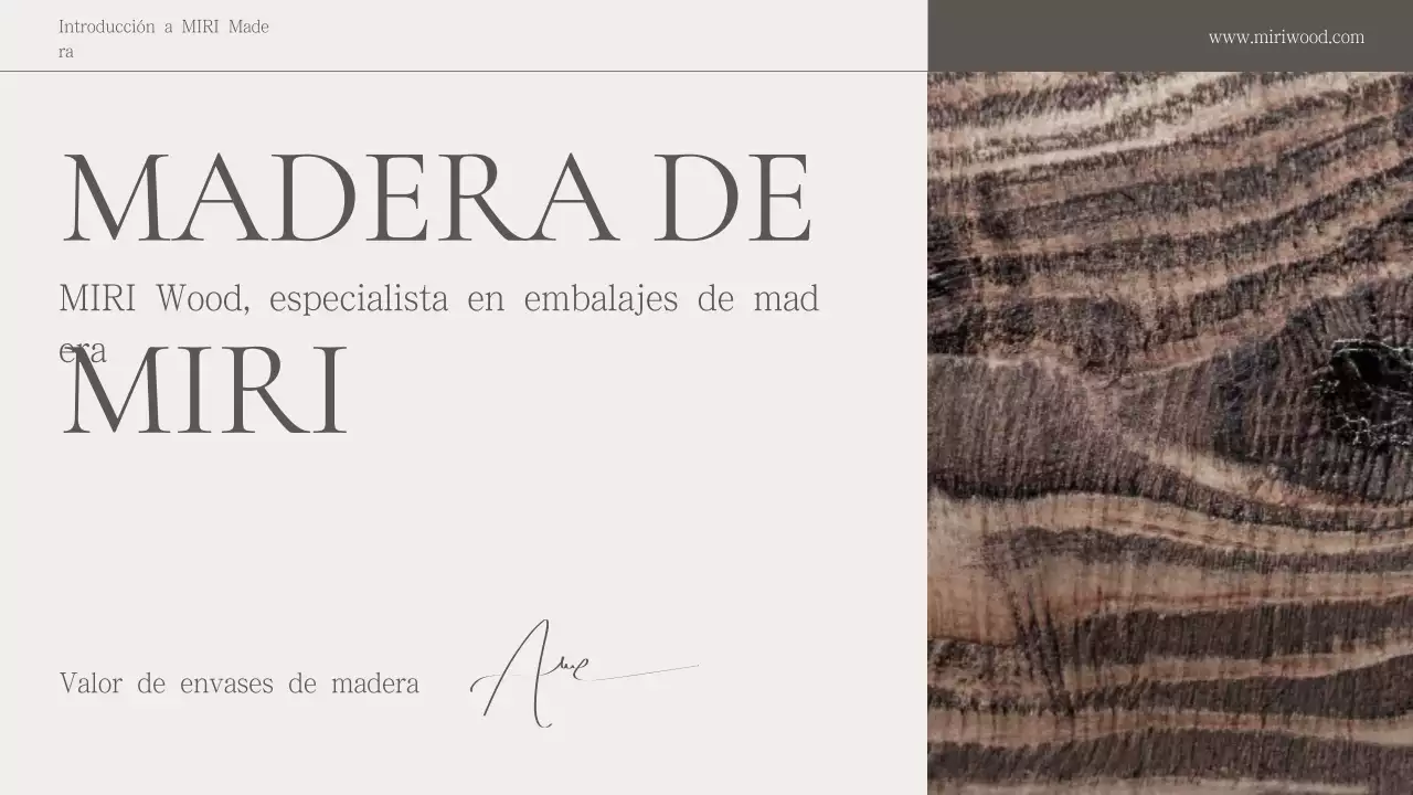 Perfil de la empresa de embalajes de madera clásicos beige