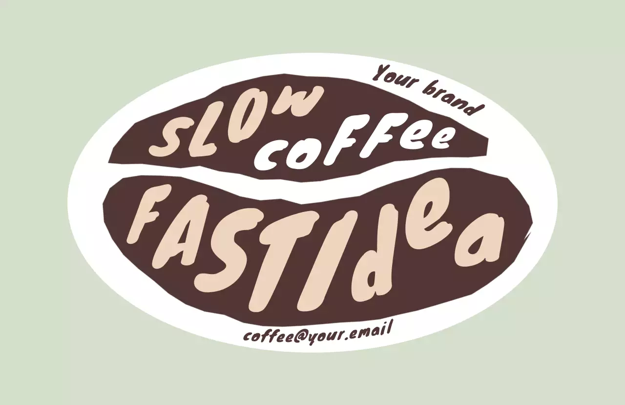 茶色 キュート コーヒー ラベル イラスト