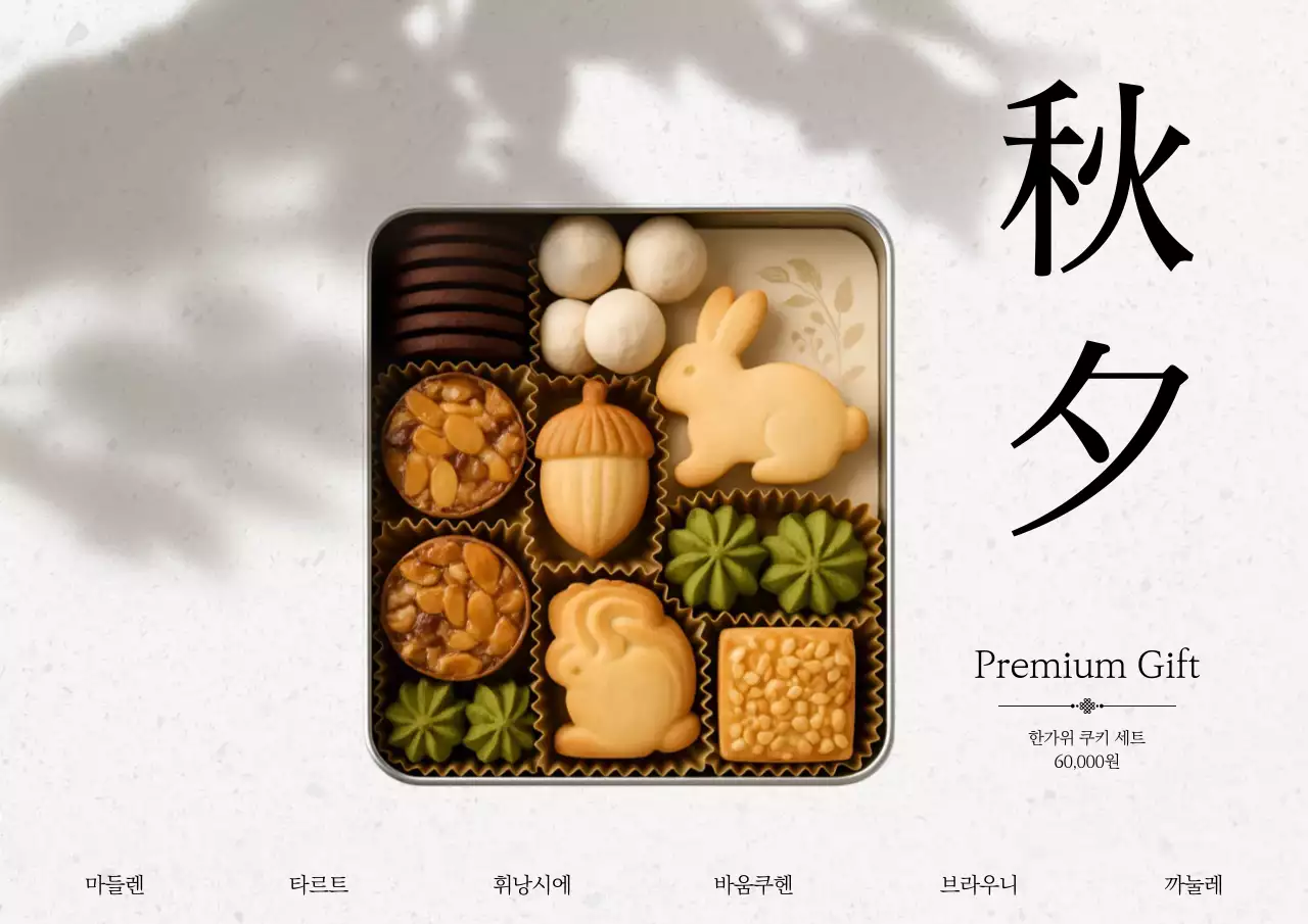 베이지 깔끔 선물세트 광고