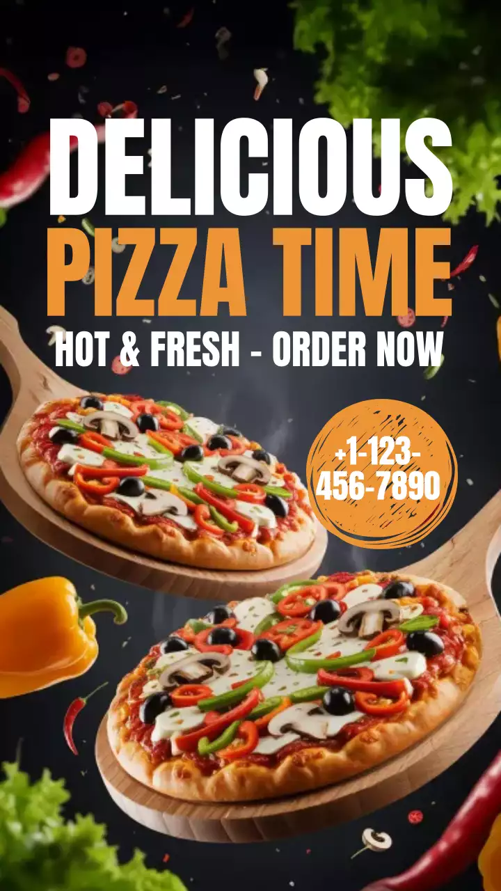 Orange Bold Pizza Advertisement Instagram Post