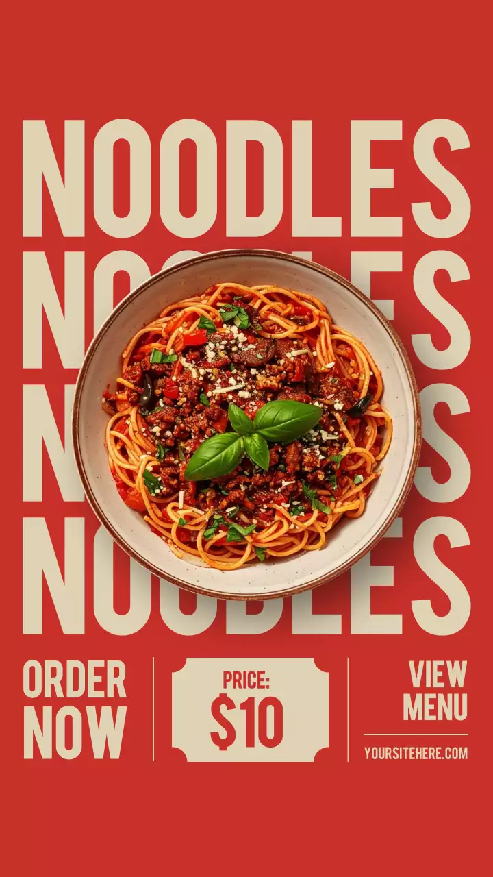 Red Bold Noodles Advertisement Instagram Story